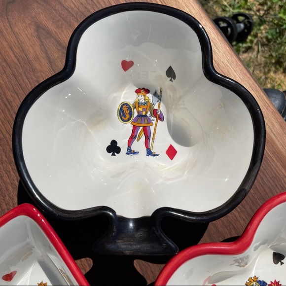 Set of Four Card Themed Bowls Tabletops Gallery - Picture 2 of 6
